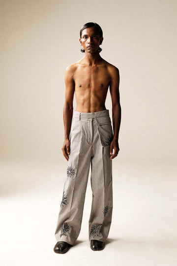 HAND CRAFTED PATTERNED DOT TROUSERS (Men)